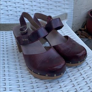 Maroon Dansko clog heels